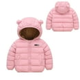thumbnail image 1 of Baby Girls Winter Coat Baby Boys Puffer Coat Pink Bear Ear Cute Jackets Thicken Windproof Zipper Warm Outwear for Baby Boys Toddler Fall Jacket Baby Boy Clothes 5-6 Years, 1 of 4