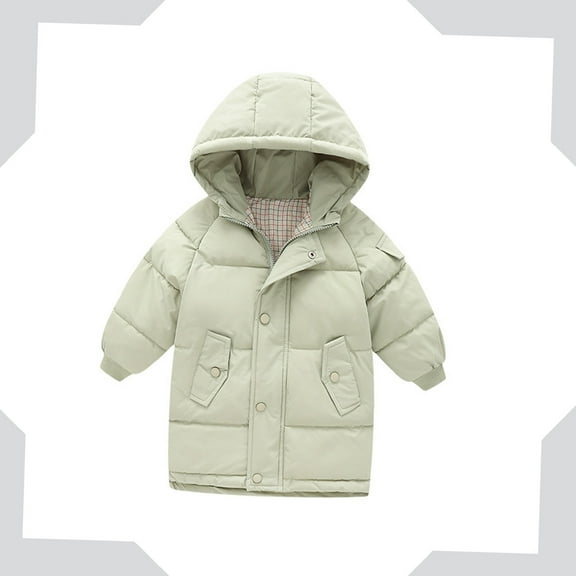 Baby Girls Winter Coat,Baby Girls Puffer Coat Mid-length Hooded Jackets With Pockets Zipper Up Down Coats For Toddler Baby Winter Jacket Baby Boy Clothes