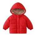 thumbnail image 1 of Baby Girls Winter Coat Boys Puffer Jacket Zip up Long Sleeve Windproof Jacket Outwear Hooded Down Jacket Boys Winter Coats Size 9-12 Months, 1 of 8