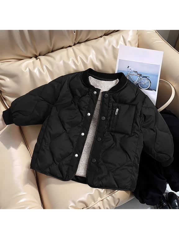 Baby Winter Coat Cute Printed Solid Color Lightweight Jacket Windproof Coats for Kids Baby Boys Clothes 6-7 Years
