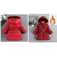 thumbnail image 1 of Baby Girls Winter Coat,Kids Puffer Coat Baby Mid-length Hoodie with Zipper Windproof Jacket Outwear For Kids Winter Jacket, 1 of 4