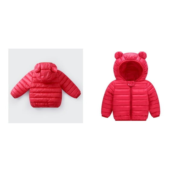 Baby Girls Winter Coat,Kids Puffer Coat Bear Ear Hooded Jacket Lightweight Puffer Jacket for Kids Baby Child Down Jacket Little Boys Girls Clothes