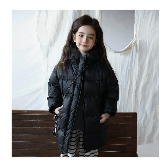 Baby Girls Winter Coat,Kids Puffer Coat With Mid-length Hoods Long Sleeve Light Winter Coats For Kids Baby Girls Fall Coat For Girls Baby Clothes