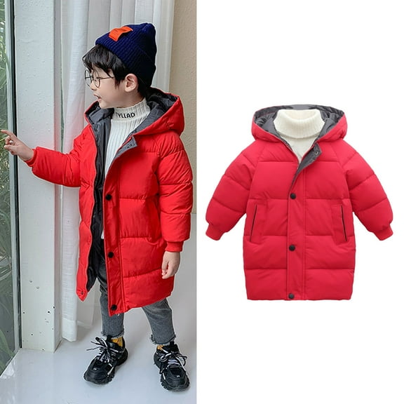 Baby Girls Winter Coat,Kids Puffer Coat Mid-length Jackets Zipper Up Down Coats For Kids Baby Girls Kids Winter Jacket Baby Winter Coat