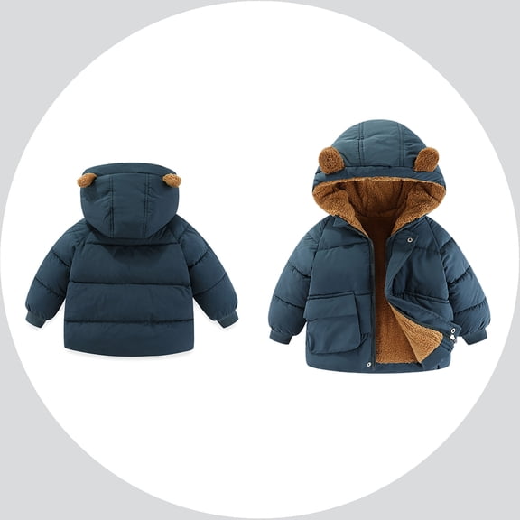 Baby Girls Winter Coat,Toddler Puffer Coat Baby Hoodie with Bear Ear Lightweight Puffer Jacket for Toddler Baby Baby Girl Jacket Winter Baby Girl Clothes