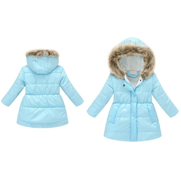 Baby Girls Winter Coat,Toddler Puffer Coat With Mid-length Hoods Zipper Up Down Coats For Toddler Child Winter Coat Baby Girl Winter Clothes