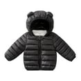 thumbnail image 1 of Baby Girls Winter Down Coat Cute Bear Hooded Jacket Lightweight Puffer Padded Jacket Winter Jacket 6-12 Months, 1 of 8