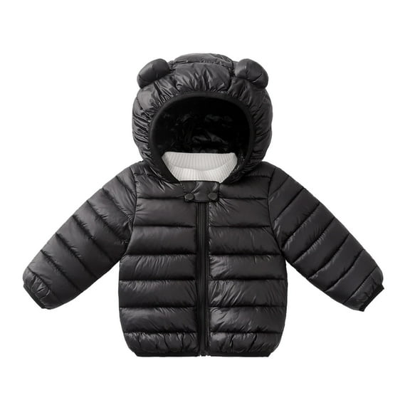 Baby Girls Winter Down Coat Cute Bear Hooded Jacket Lightweight Puffer Padded Jacket Winter Jacket 6-12 Months