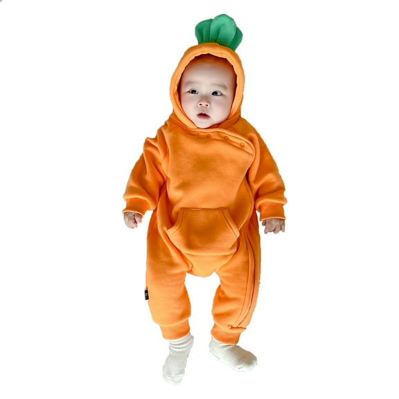 Baby Girls Winter Warm Thick Solid Long Sleeve Hooded Romper Jumpsuit Clothes Shirt Packs for Girls