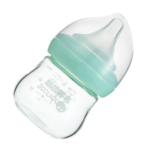 OUNONA Wide Neck Glass Baby Bottle Set for Feeding and Breastfeeding 2pcs