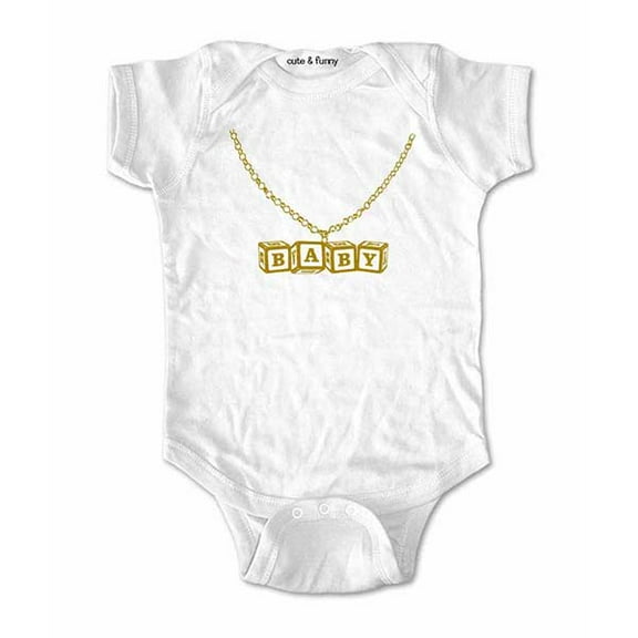 Baby Gold Chain - wallsparks cute & funny Brand - baby one piece bodysuit - Great baby shower gift!