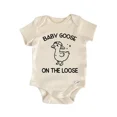 thumbnail image 1 of Baby Goose On The Loose Baby Boy Girl Clothes Infant Bodysuit Cute Newborn Cute Baby Onesie, BABY BODYSUIT LAT 4424, 1 of 3