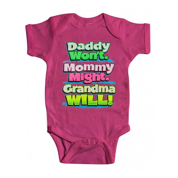 Baby "Grandma Will" Bodysuit - Hot Pink - 18M