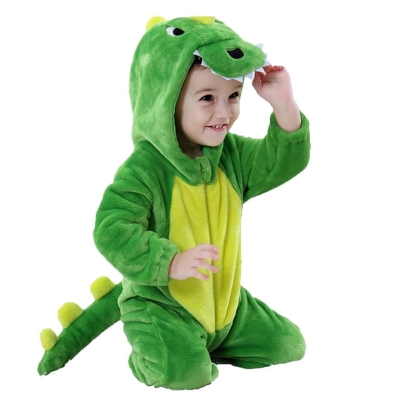 Baby Green Dinosaur Costumes Unisex Toddler Onesie Halloween Dress Up Romper, 18-24 Months