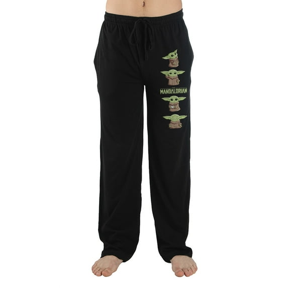 Baby Grogu Star Wars The Child Mens Black Sleep Pajama Pants-M