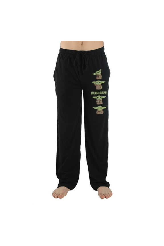 Baby Grogu Star Wars The Child Mens Black Sleep Pajama Pants-M