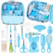 Baby Grooming Kit,BUSATIA 21 in 1 Infant Safety Care Set with Hair Brush Comb Nail Clipper Nasal Aspirator,Baby Essentials Kit for Newborn Girls Boys-Blue Baby Grooming kit