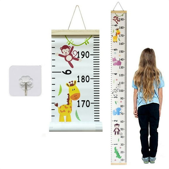 Baby Growth Chart Canvas Wall Hanging Measuring Rulers for Kids Boys Girls Room Decoration Nursery Removable Height and Growth Chart - Home Decoration Measuring Board Foldable 7.9 x 79 inch