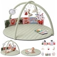 thumbnail image 1 of Baby Gym Play Mat, Caveen Baby Playmat Activity Mat with 6 Detachable Toys for Stage-Based Sensory & Motor Skill Development, Easy to Install & Clean, Baby Essentials, Green, 1 of 9