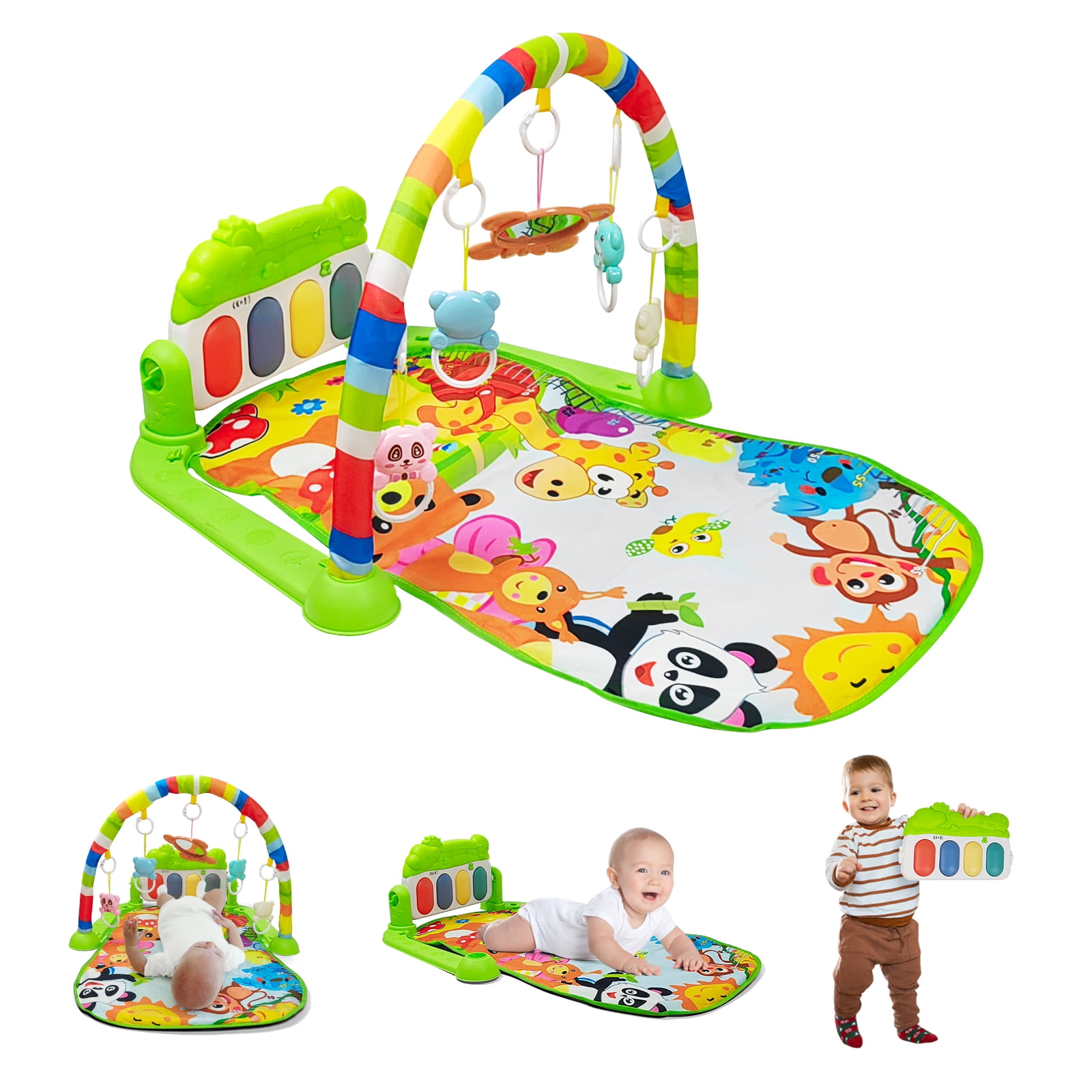 RONBEI Baby Gym Play Mat, Kick Piano Gym with Musical Activity Mat