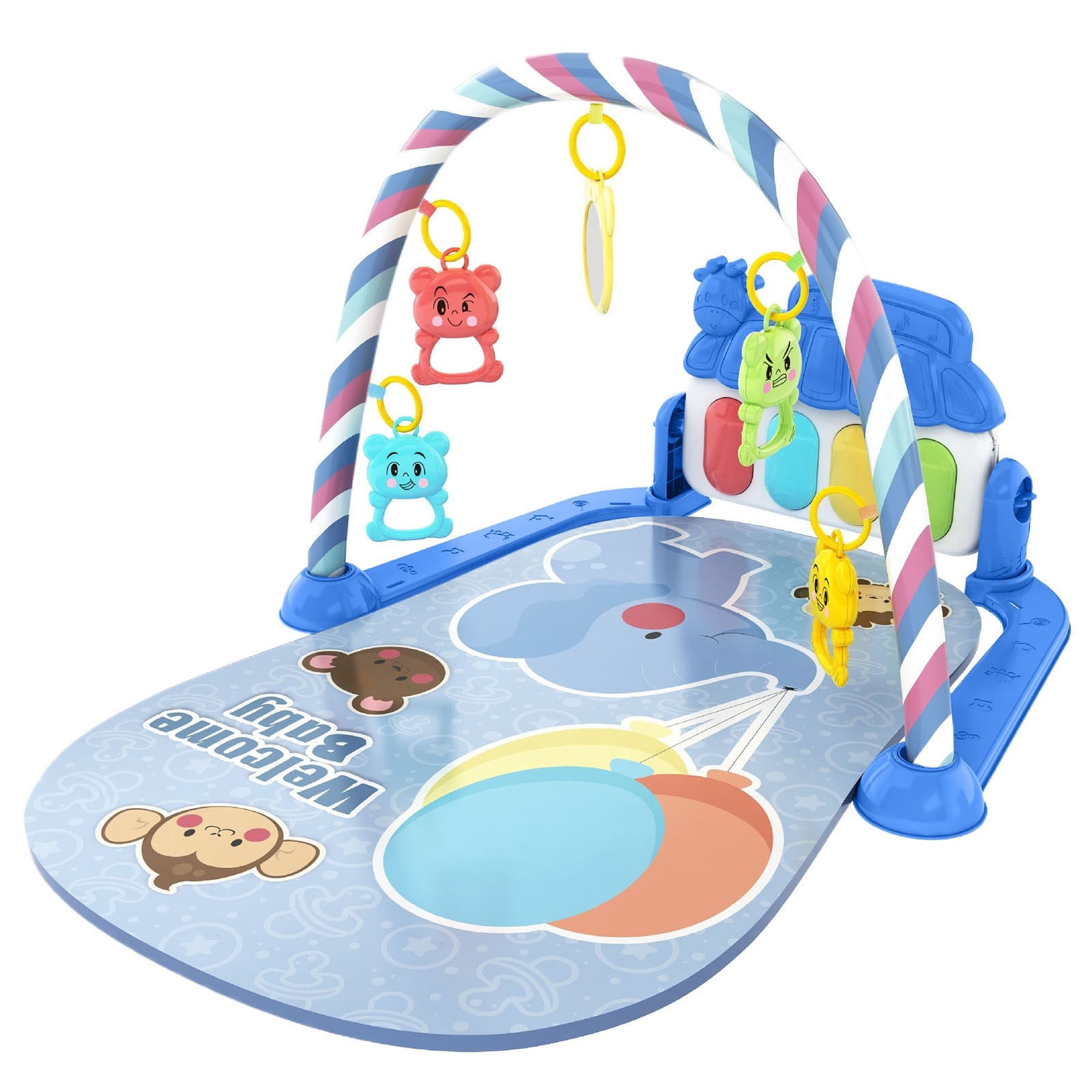 Baby Gym Play Mats Baby Toys Tummy Time Mat Musical Activity Center for Newborn Infant Piano Babies Play Mat Music & Light Newborn Infant Gifts for Babies 0-3 6 9 12 Months