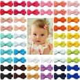 thumbnail image 1 of Baby Hair Clips CELLOT 50 Pieces 25 Colors in Pairs Baby Girls Fully Lined Baby Bows Hair Pins Tiny 2" Hair Bows Alligator Clips for Baby Girls Infants Toddlers, 1 of 5
