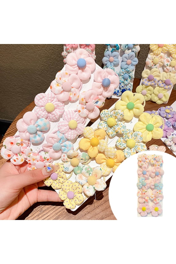 Baby Hair Clips Flower Hair Accessories Cute No Damage Soft Hair Ties For Toddlers Girls Kids Hair Bands Scrunchies