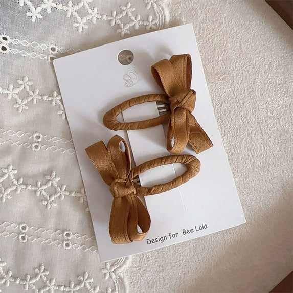 Baby Hair Clips New Autumn and Winter Leaf Color Series Cotton Belt Bow Children's BB Clips Bangs Hairclips Side Hair Accessory