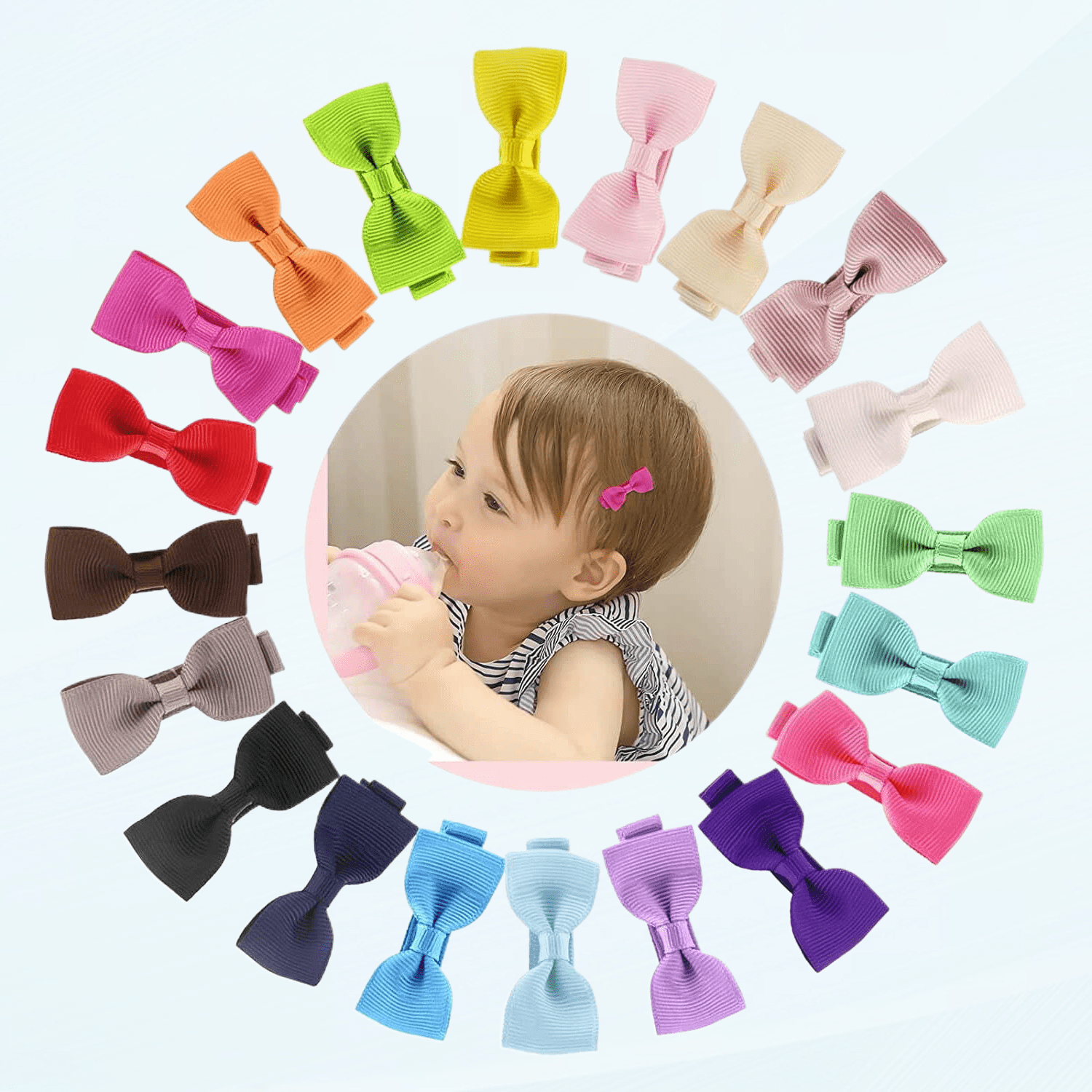 Fine Hair Baby Girl Velcro Hair Bows Baby Hair Clips No Slip Hair