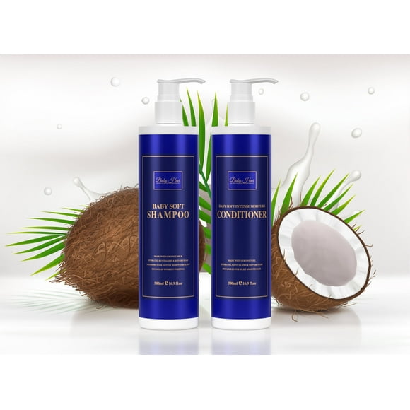 Baby Hair, Conditioning Shampoo and Conditioner, Intense Moisture, Moisturizing Shampoo and Conditioner, Set, 2 Count Pack, Best Hair Shampoo and Conditioner, 33.8oz