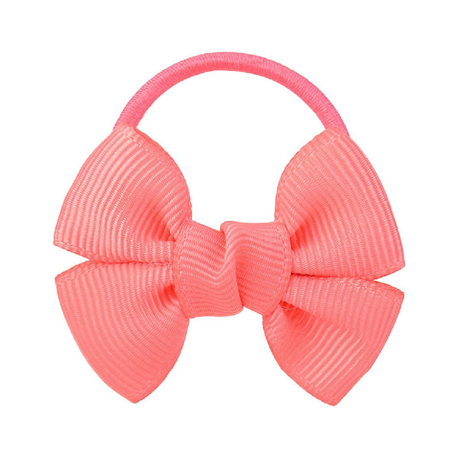 14 Pcs Ribbon Bow Hair Ties For Toddler Girls - Elastic Ponytail Bows, 7 Colors, No Tangle, Soft Rubber Bands