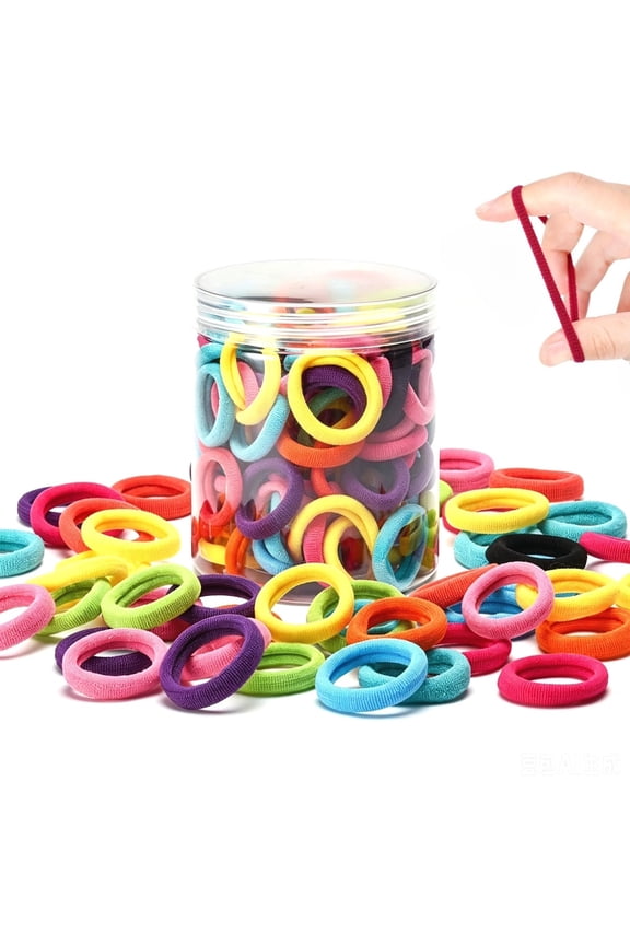 Baby Hair Ties Seamless Cotton Multicolor Hair Ties for Girls/Kids  (100 Pcs)