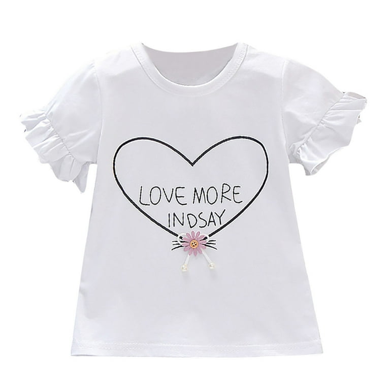 Baby Half Sleeve Round Collar Pure Color Letter T shirt Short