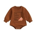 thumbnail image 1 of Baby Halloween Clothes Girl Boy Pumpkin Pie Print Sweatshirt Romper 3M 6M 12M 18M 24M Bubble Onesie Thankgiving Fall Outfit, 1 of 10