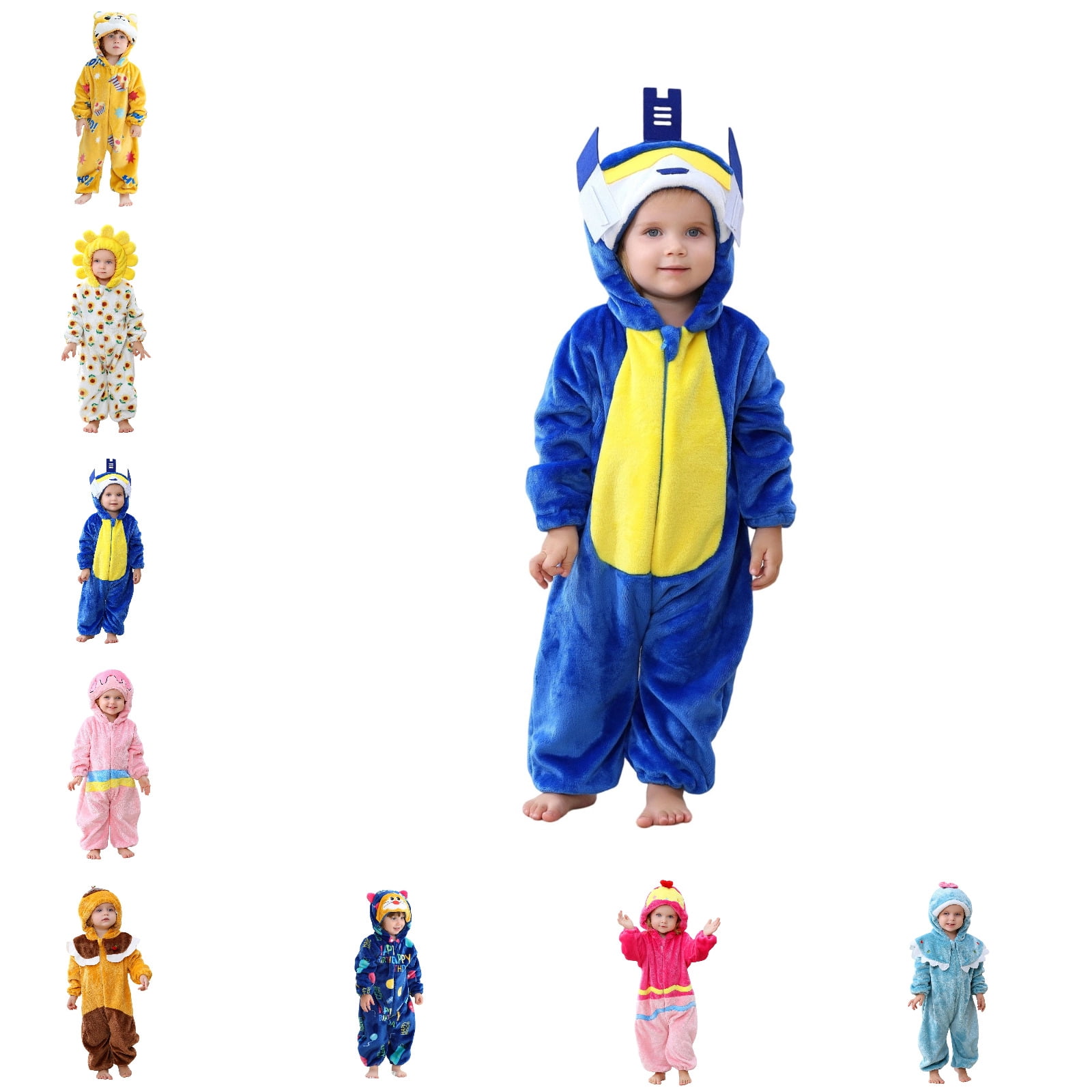 Baby Halloween Hooded Long Sleeve Jumpsuit Warm Outfit - Walmart.com