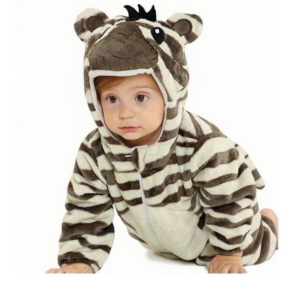 Baby Halloween Hooded Jumpsuit Cartoon Animal Outfit Baby Bodysuit Long Sleeve Baby Fall Outfits Clothes 1-2 Years