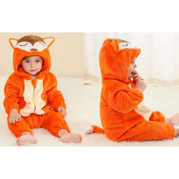 Baby Halloween Hooded Jumpsuit Unisex Toddler Animal Outfit Long Sleeve Bodysuit Baby Animals Romper Clothes 4-5 Years