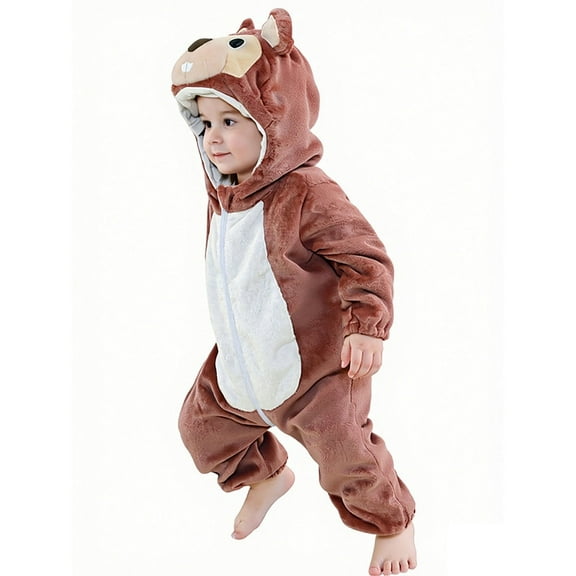 Baby Halloween Hooded Jumpsuit Unisex Toddler Animal Outfit Long Sleeve Bodysuit Baby Fall Outfit Clothes 6-12 Months