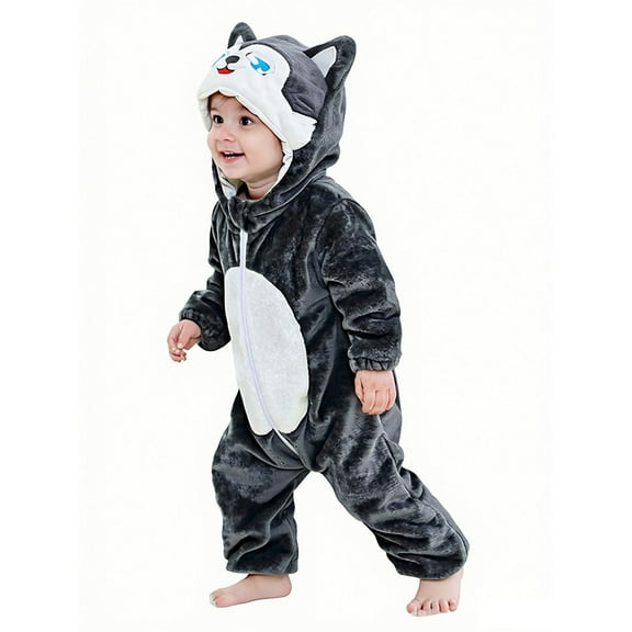 Baby Halloween Hooded Jumpsuit Unisex Toddler Animal Outfit Long Sleeve Romper Baby Christmas Gifts Clothes 2-3 Years