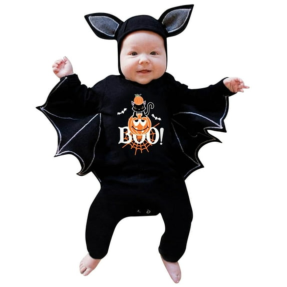 Baby Halloween Outfit My First Halloween Footie Pjs Pumpkin Role Play Hoodie Romper Jumpsuits Girl Baby Clothes Black 18 Months-24 Months