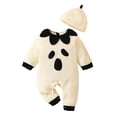 thumbnail image 1 of Baby Halloween Outfits Soft Warm Fleece Onesie Romper Boys Girls Cute Ghost Jumpsuit Toddler Infants Clothes 0-18M (12 Months, White), 1 of 7
