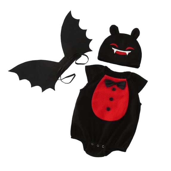 Baby Halloween Pumpkin Outfit Romper Bodysuit Hat Unisex Toddler Jack-O- Party Dress Up Clothes