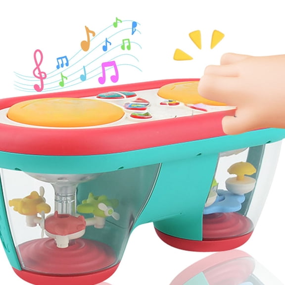 Baby Hand Clapping Drum Toy with Music Light Ocean Projection, Infant Early Education Percussion Instrument, Toddler Beat Drum for Sensory Development, Birthday Gift for Boys Girls 6-12 Months