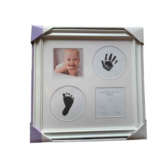 Baby Hand & Foot Print Clay Cast Kit & 2 Photo Picture Frame Commemorate Gift