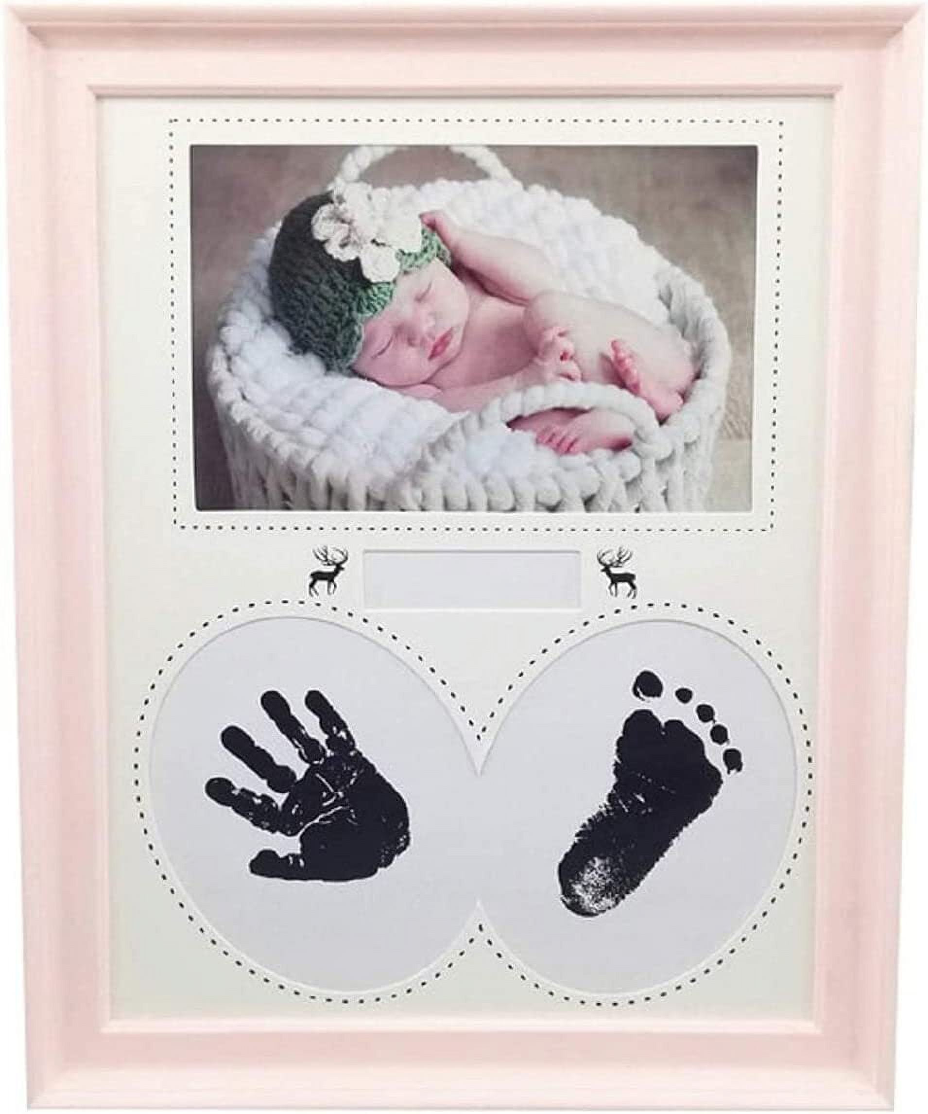 Baby Hand and Footprint Kit, New Born Baby Girls Gift, Registry for Baby,  Gender Reveal Gifts, Baby Footprint Kit, Gifts for New Mom, Newborn Gifts,  Baby Keepsake, Pink, 11x9.1x0.6 Inch 