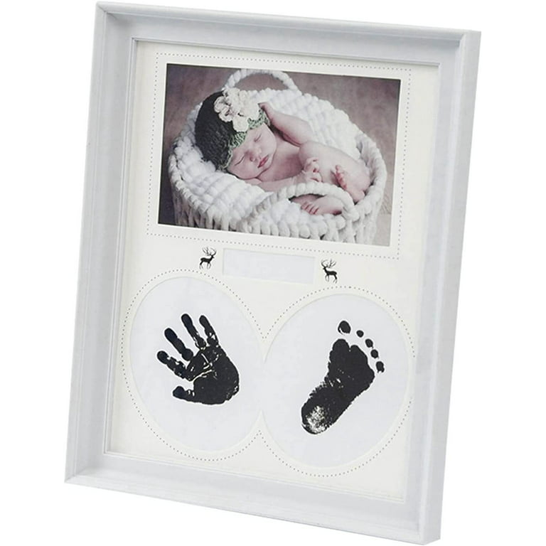 My Tiny Prints Newborn Baby Handprint and Footprint Photo Frame Kit With an  Included Clean-touch Ink Pad white 