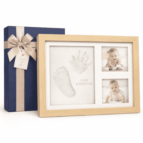 Baby Hand and Footprint Kit - Quick Dry Clay Baby Footprint Kit, Pets Paw, Newborn Keepsake Picture Frame for Boys, Girls, Personalized New Mom Gifts for Shower & Christmas