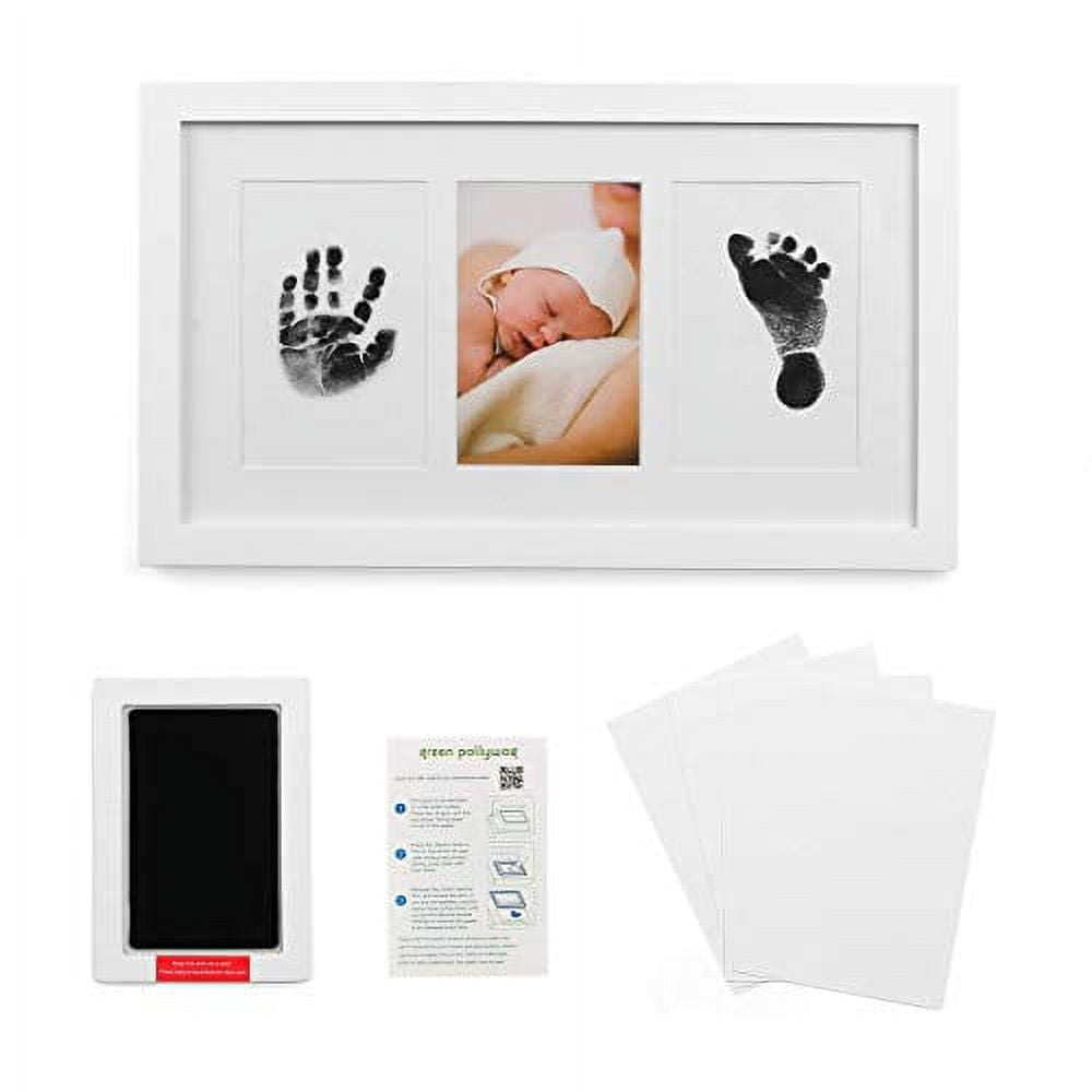 6 Pcs Extra Large Clean Touch Ink Pad for Baby Handprints and Footprints,  Non Toxic Inkless Infant Hand and Foot Stamp Pet Paw Print with 12 Cards