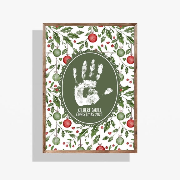 Baby Handprint Keepsake Nursery Poster, Unframed Paper Poster 8x10in