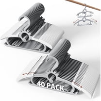 Baby Hangers 40PCS, 11"-14" Extendable and Stackable Kids Hangers, 45g Ultra-Thick Space Saving Non-Slip Plastic Hanger for Infant, Toddler and Nursery Closet, Gray